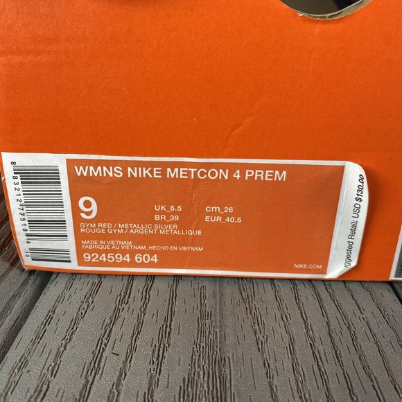 Nike Womens Metcon 4 Premium 924594-604 Red Running Shoes Sneakers Size 9 $130 - Picture 11 of 12